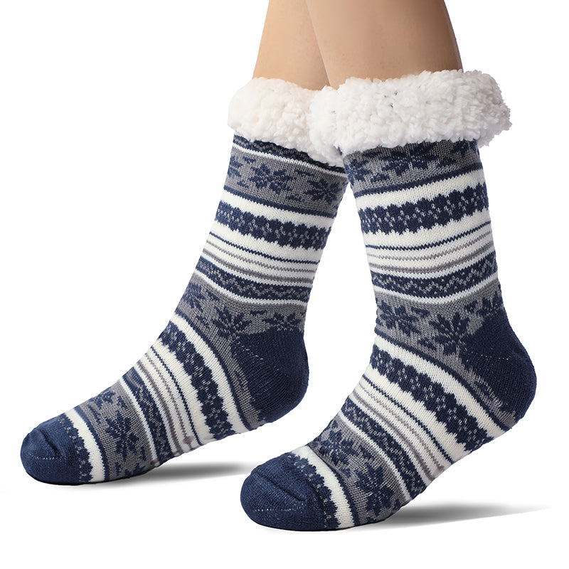 Mens Slipper Socks, PUTUO Non Slip Fuzzy Socks, Cozy Warm Slipper Socks for men, Fluffy Winter Christmas Socks Mens Christmas Gifts, Size 9-12,1 Pair