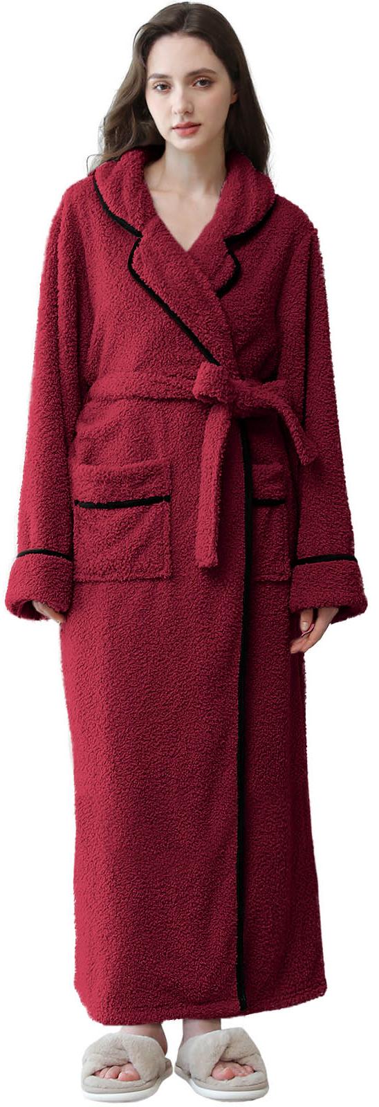 Robes for Women, PUTUO Womens Robes, Fluffy Soft Warm Fleece Bathrobe, Plush Shawl Collar Spa Robe, Ladies Sleepwear Housecoats Gift for Women