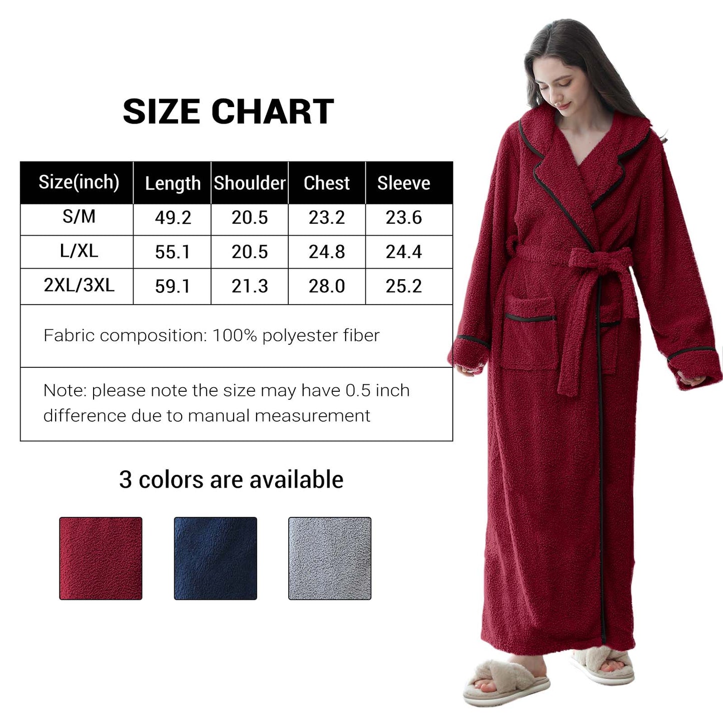 Robes for Women, PUTUO Womens Robes, Fluffy Soft Warm Fleece Bathrobe, Plush Shawl Collar Spa Robe, Ladies Sleepwear Housecoats Gift for Women