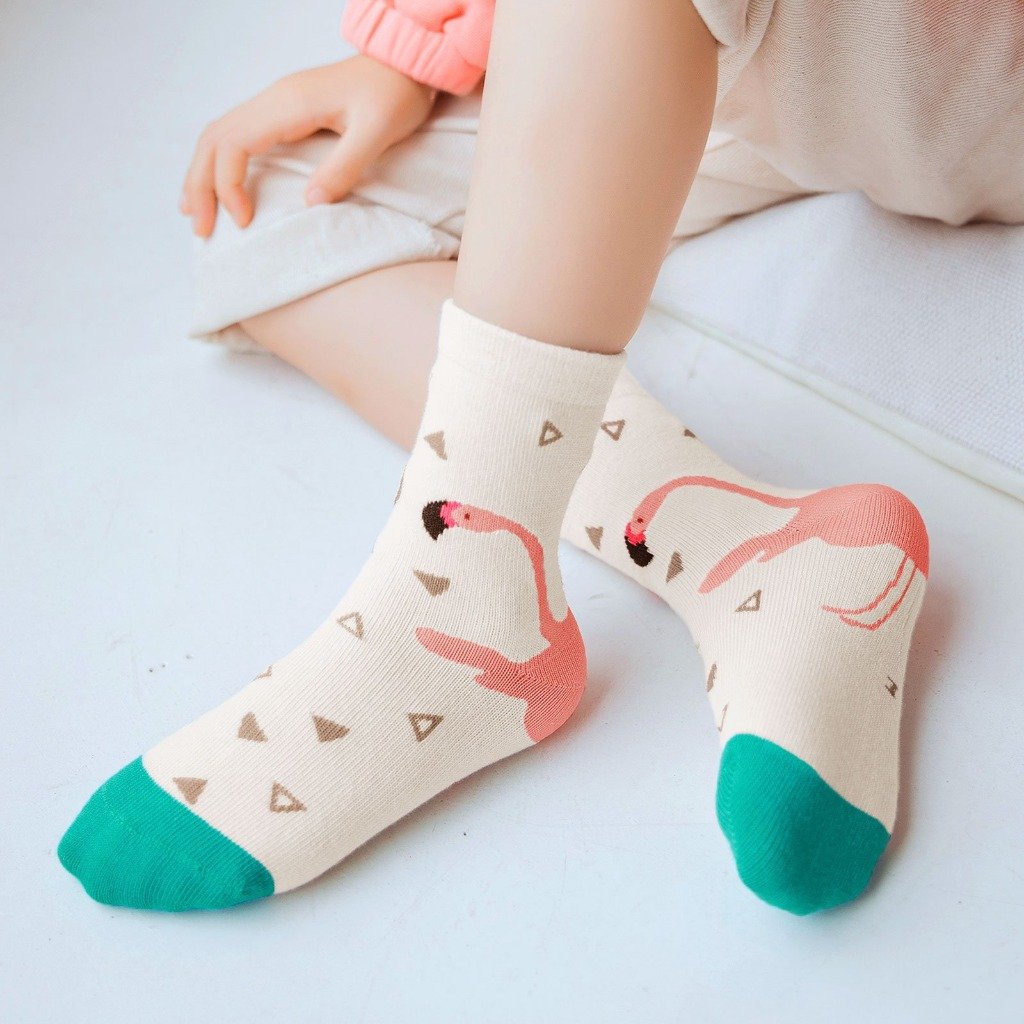 premium flamingo crew socks for kids