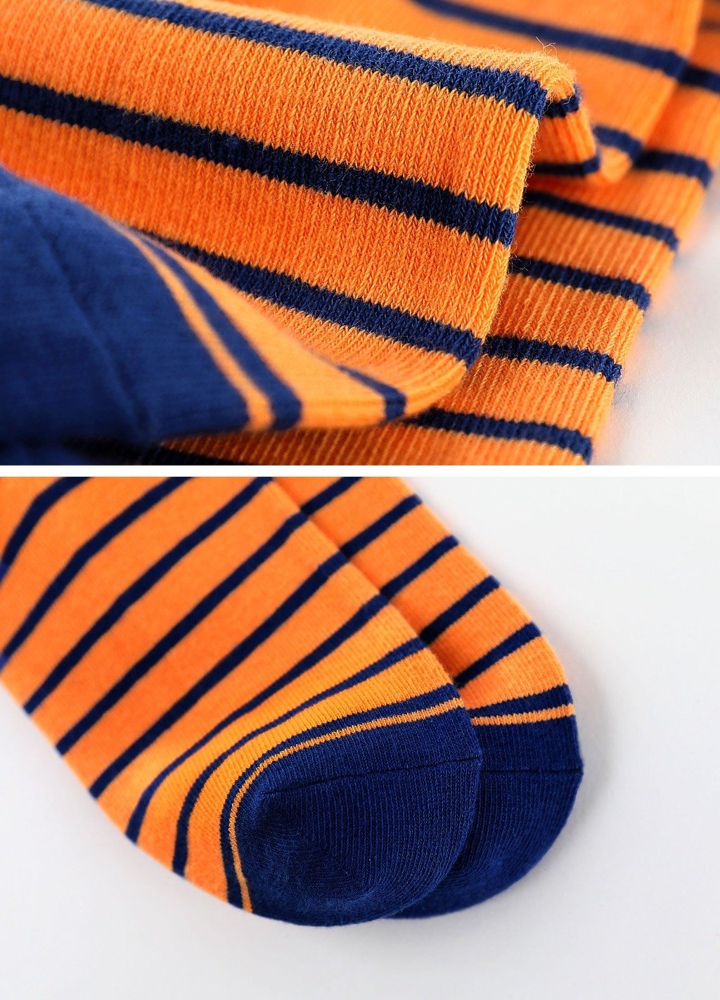 orange stripes soccer cotton socks for boys