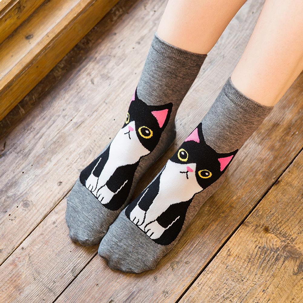 cute black cat gym socks for women