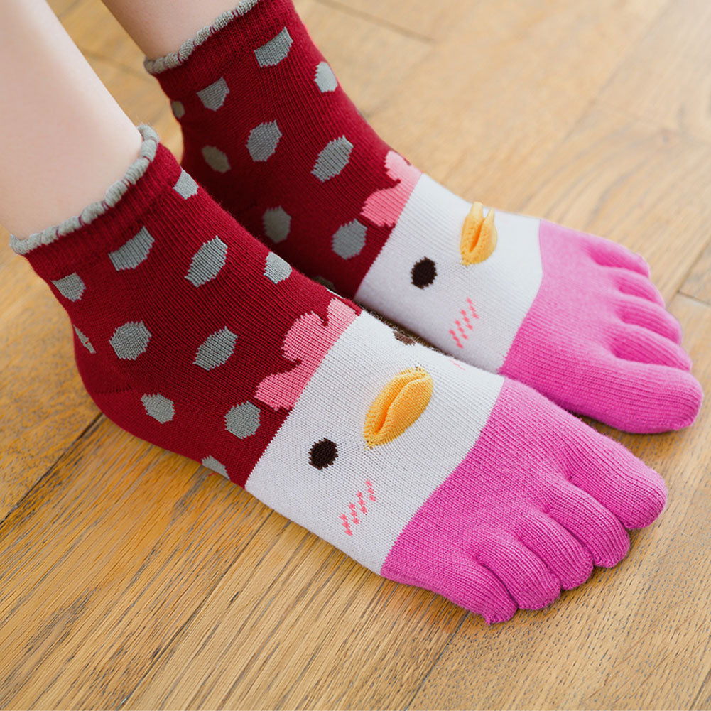 pink polka dots chicks women socks