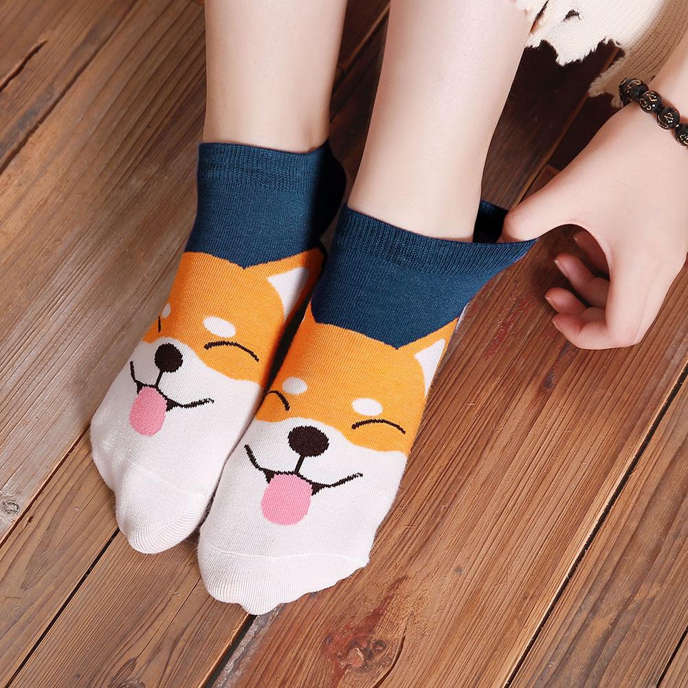 cute puppy face ankle socks for women