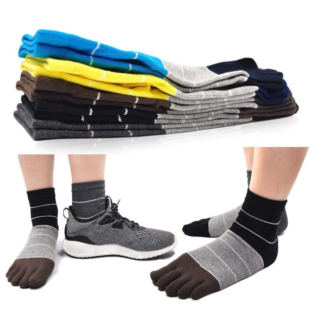 cotton 5 finger gym socks for men