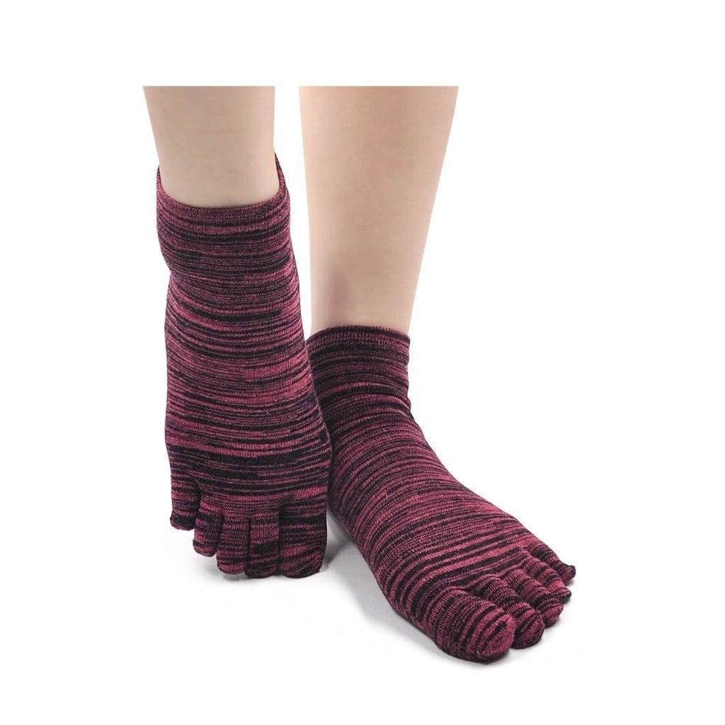 pink 5 finger ankle socks for men