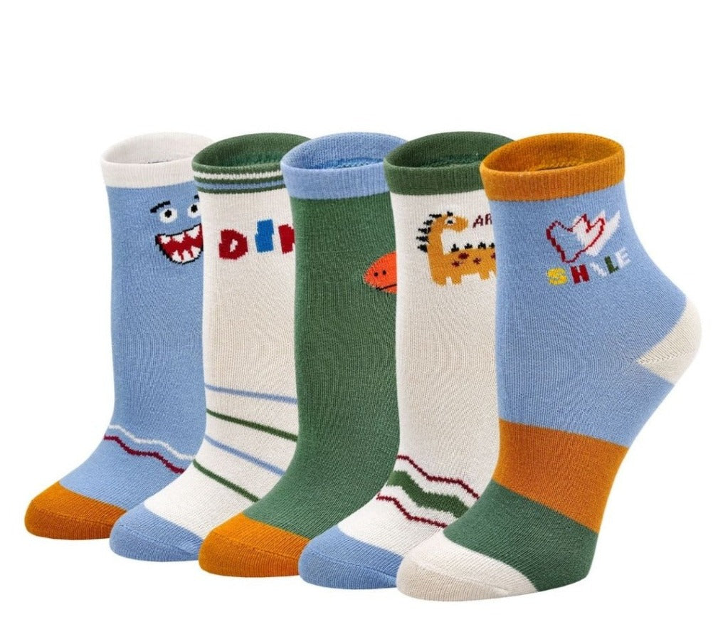 cotton dinosaur socks for boys