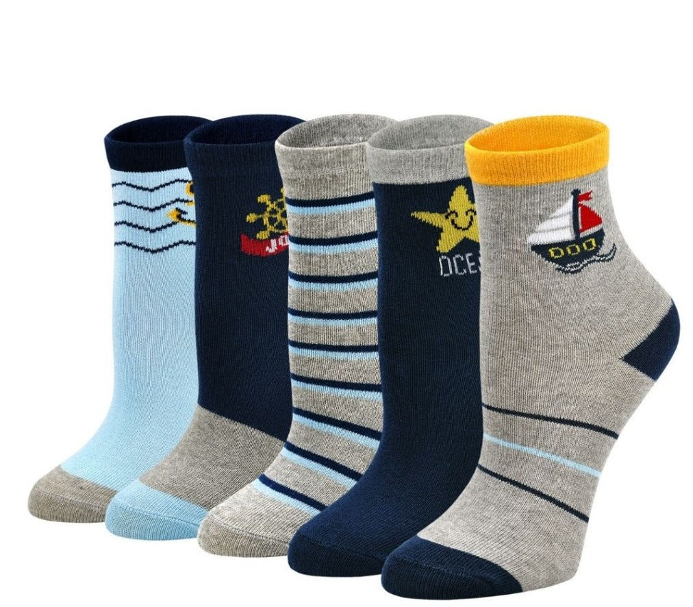 cotton navy marine socks for kids