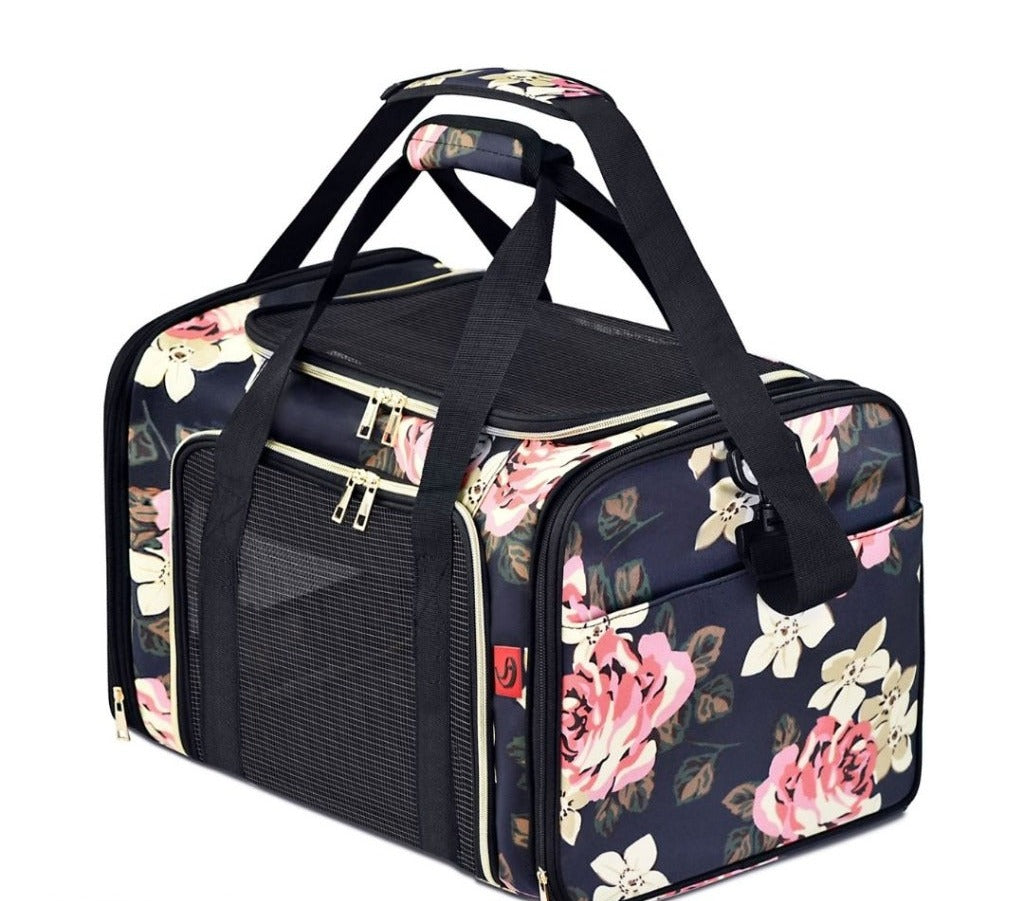 floral pet carrier